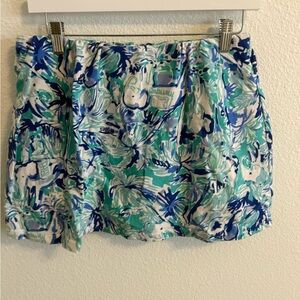 Lilly Pulitzer Blue and Green Floral Skirt